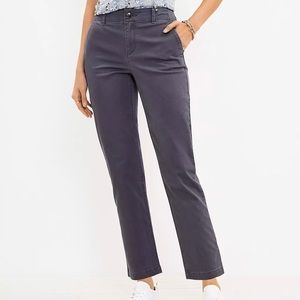 New, never worn. Loft size 12 Monroe Slim Twill pants; color soft charcoal